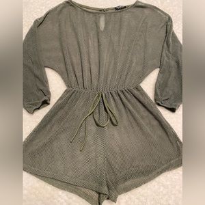 Fashion Nova Mesh Romper Coverup